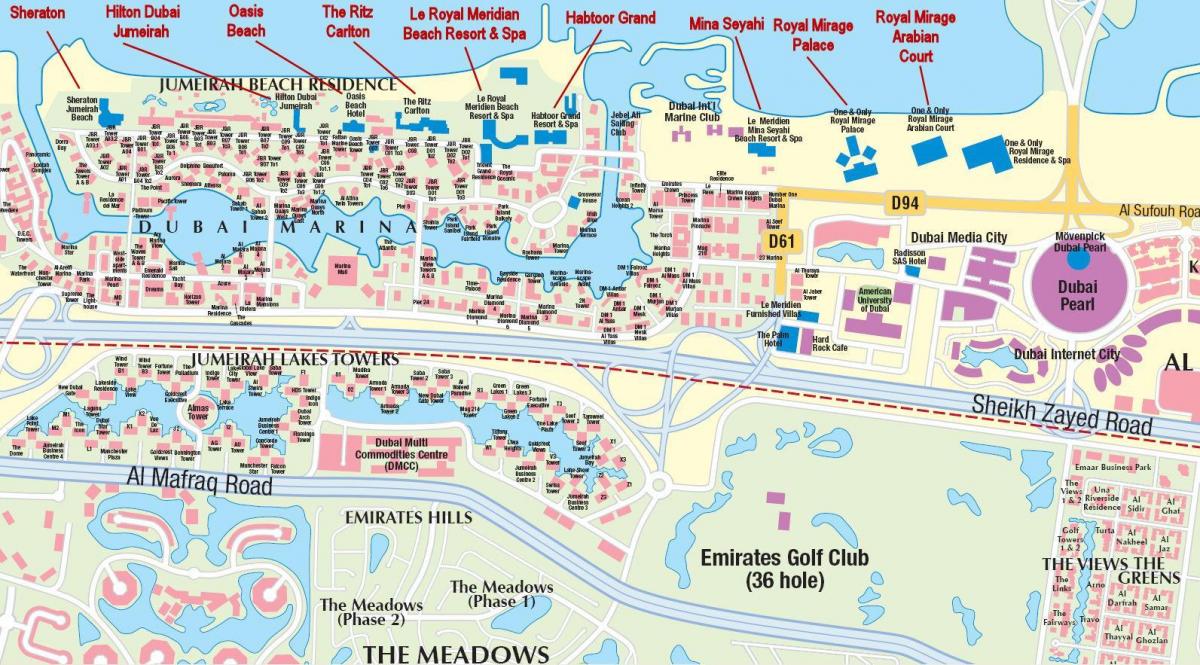 Дубай Марына карта з назвамі дом