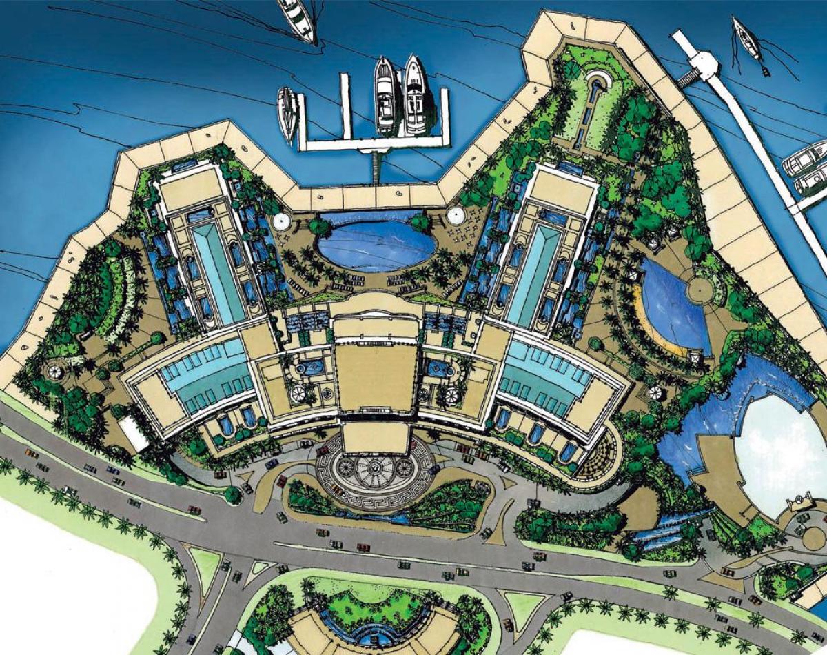 карта гатэля Palazzo Versace ў Дубаі