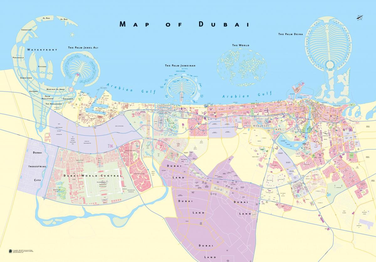 карта горада Дубай