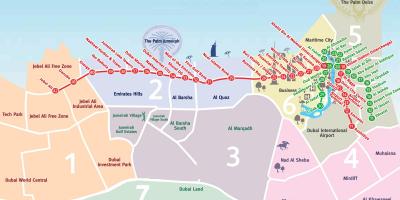 Карта раёнаў Дубаі