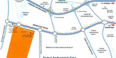 Карта Дубая прамысловы горад