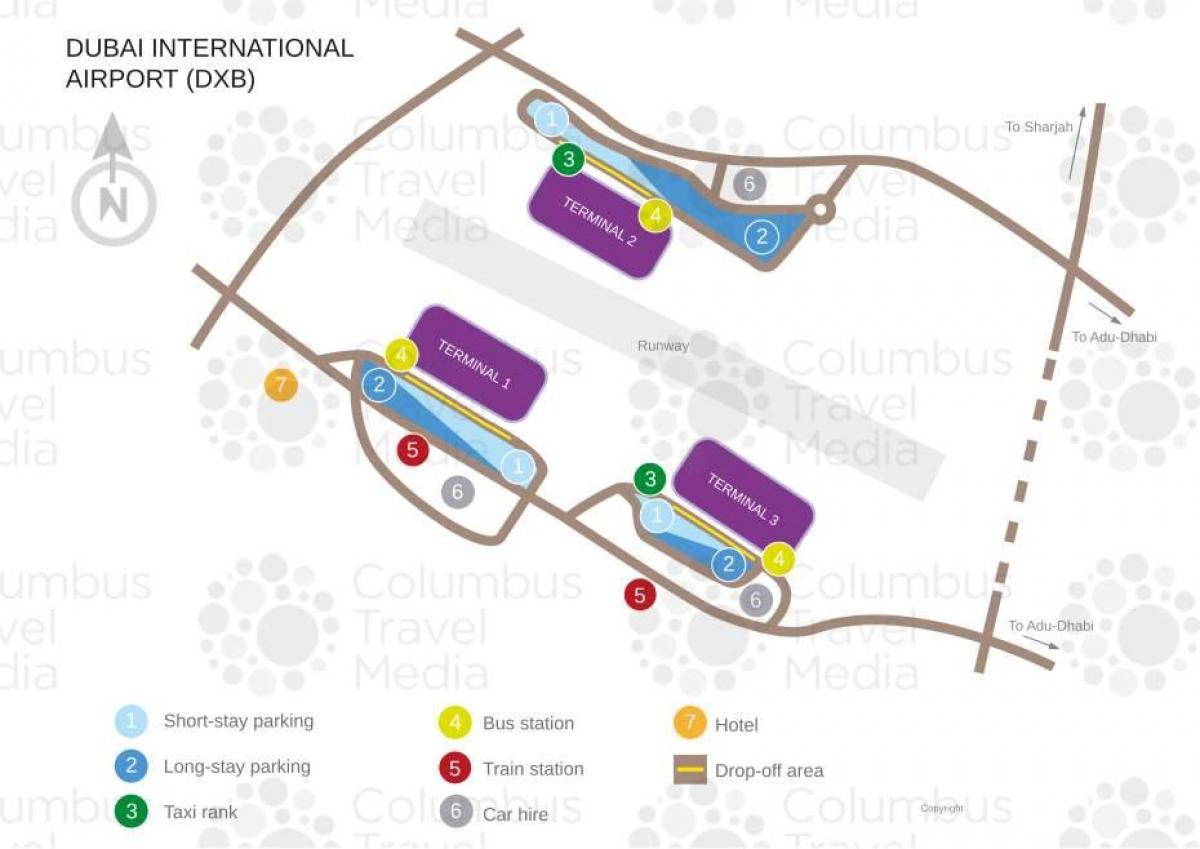 карта аэрапорта Дубаі