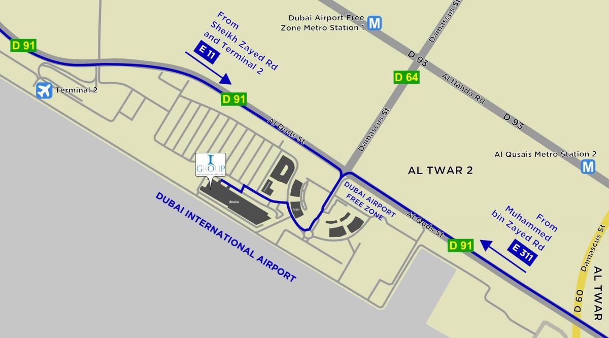 карта свабодная зона аэрапорта Дубай