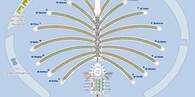Карта Palm ў Дубаі