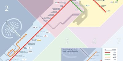 Дубайском трамвайная станцыя на карце